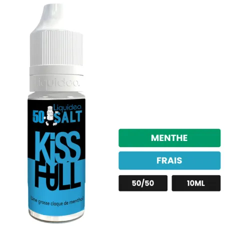 E-liquide Kiss Full de Liquideo, 10 ml, saveurs menthe et frais.