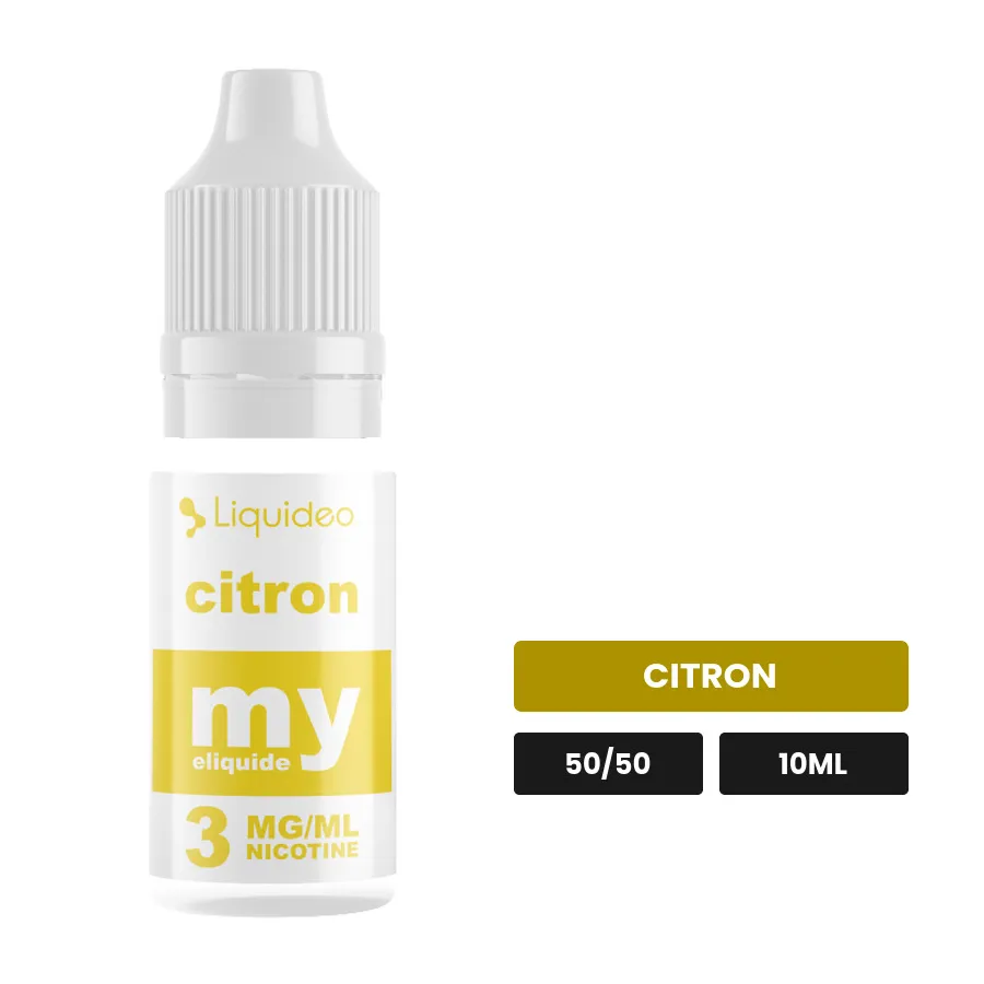 E-liquide Citron de Liquideo, 10 ml, saveur citron.