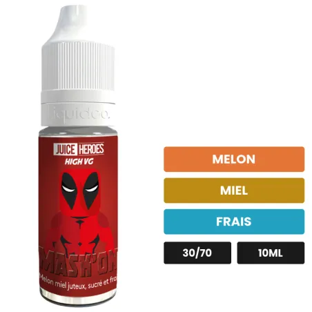 E-liquide Mask'On de Liquideo, 10 ml, saveurs melon, miel et frais.