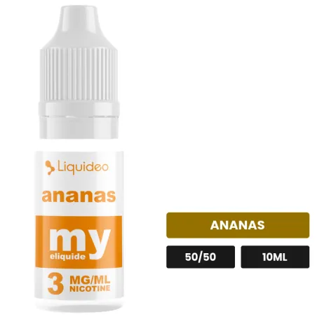 E-liquide Ananas de Liquideo, 10 ml, saveur ananas.