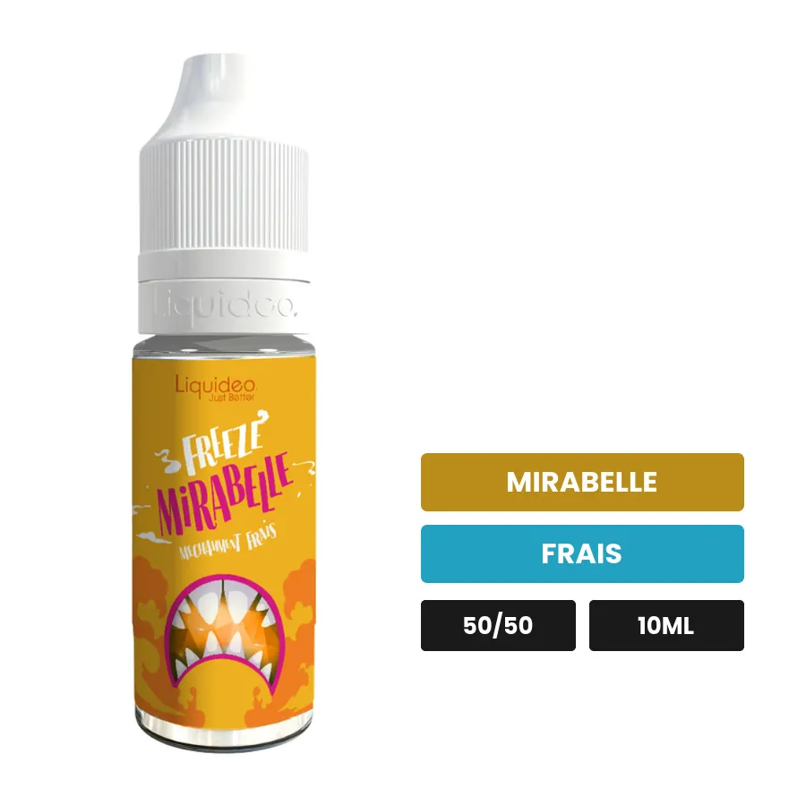E-liquide Mirabelle de Liquideo, 10 ml, saveurs mirabelle et frais.