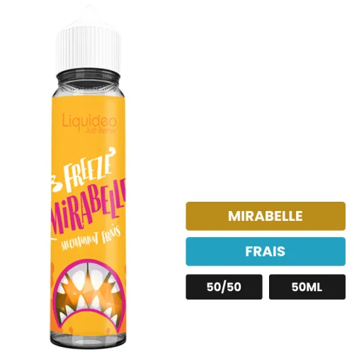 E-liquide Mirabelle de Liquideo, 50 ml, saveurs mirabelle et frais, sans nicotine — prêt à booster de nicotine.