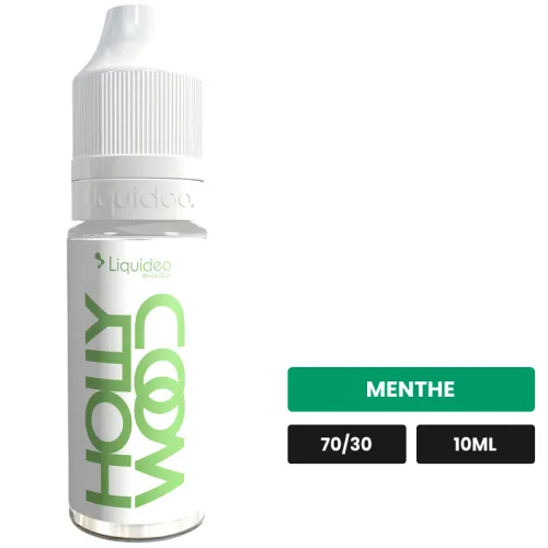 E-liquide Hollywood de Liquideo, 10 ml, saveur menthe, 3 mg de nicotine.