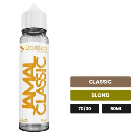 E-liquide Jamal Classic de Liquideo, 50 ml, saveurs classic et blond, sans nicotine — prêt à booster de nicotine.
