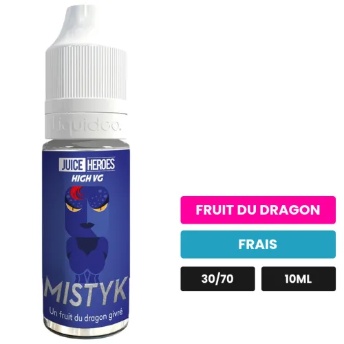 E-liquide Mistyk de Liquideo, 10 ml, saveurs fruit du dragon et frais.