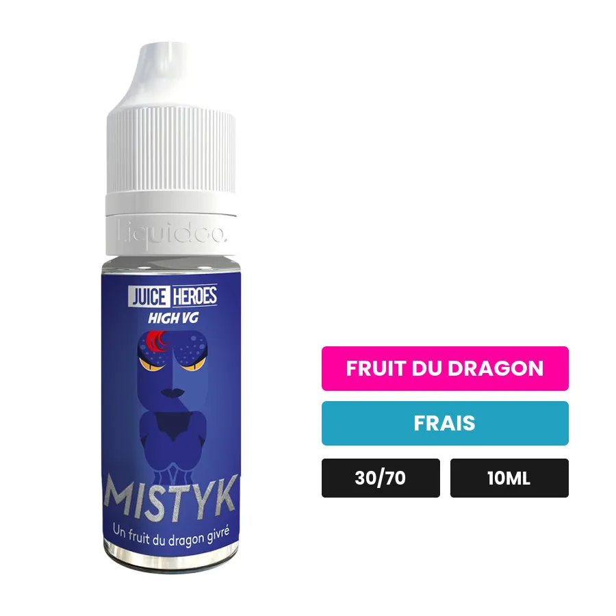 E-liquide Mistyk de Liquideo, 10 ml, saveurs fruit du dragon et frais.