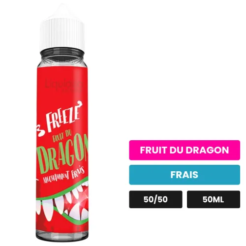 E-liquide Ice Dragon de Liquideo, 50 ml, saveurs fruit du dragon et frais, sans nicotine — prêt à booster de nicotine.