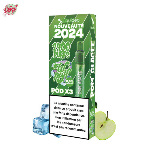 Kit Pomme Glacée batterie + 3 cartouches 2400 puffs - Wpuff 2.0 by Liquideo