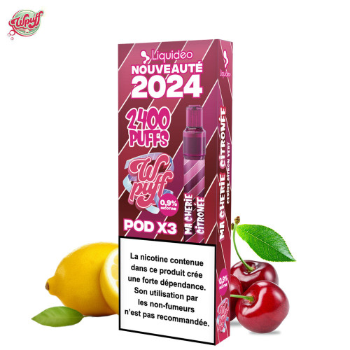 Kit Ma Chérie Citronnée batterie + 3 cartouches 2400 puffs - Wpuff 2.0 by Liquideo