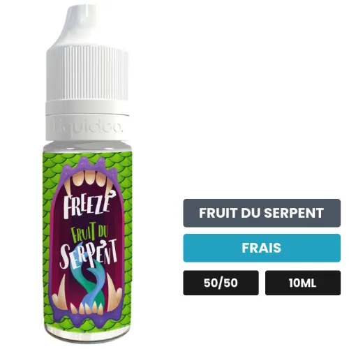 E-liquide Fruit du Serpent de Liquideo, 10 ml, saveurs fruit du serpent et frais, 6 mg de nicotine.