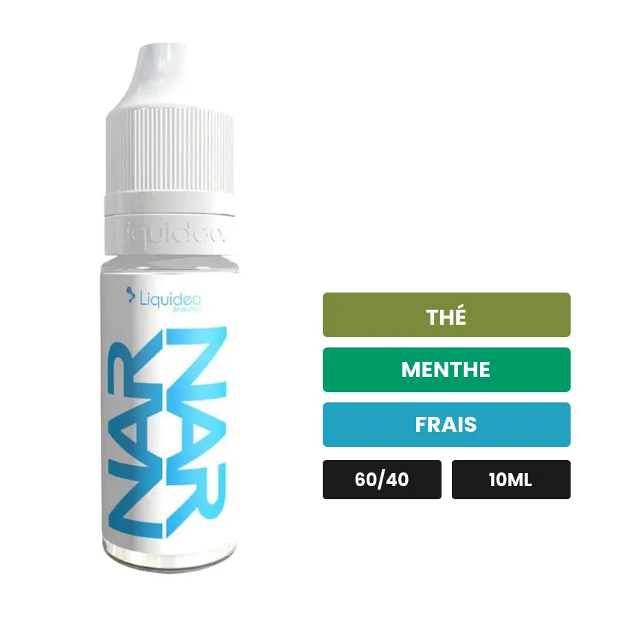 E-liquide Nar Nar de Liquideo, 10 ml, saveurs thé, menthe et frais.