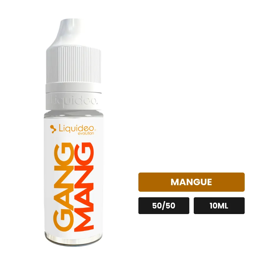 E-liquide Gang Mang de Liquideo, 10 ml, saveur mangue.