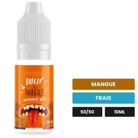 E-liquide Ice Mangue de Liquideo, 10 ml, saveurs mangue et frais.
