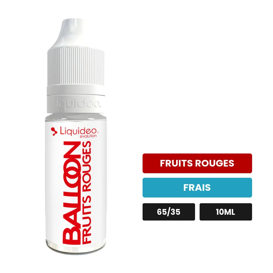 E-liquide Balloon de Liquideo, 10 ml, saveurs fruits rouges et frais.