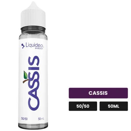 E-liquide Cassis de Liquideo, 50 ml, saveur cassis.