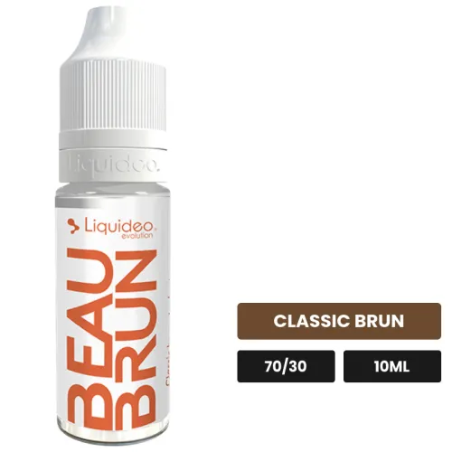 E-liquide Beau Brun de Liquideo, 10 ml, saveur classic brun.