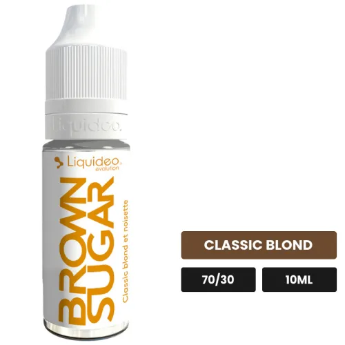 E-liquide Brown Sugar de Liquideo, 10 ml, saveur classic blond.