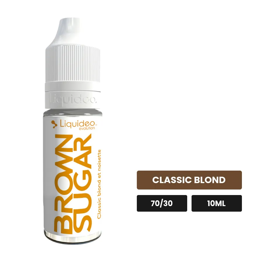 E-liquide Brown Sugar de Liquideo, 10 ml, saveur classic blond.