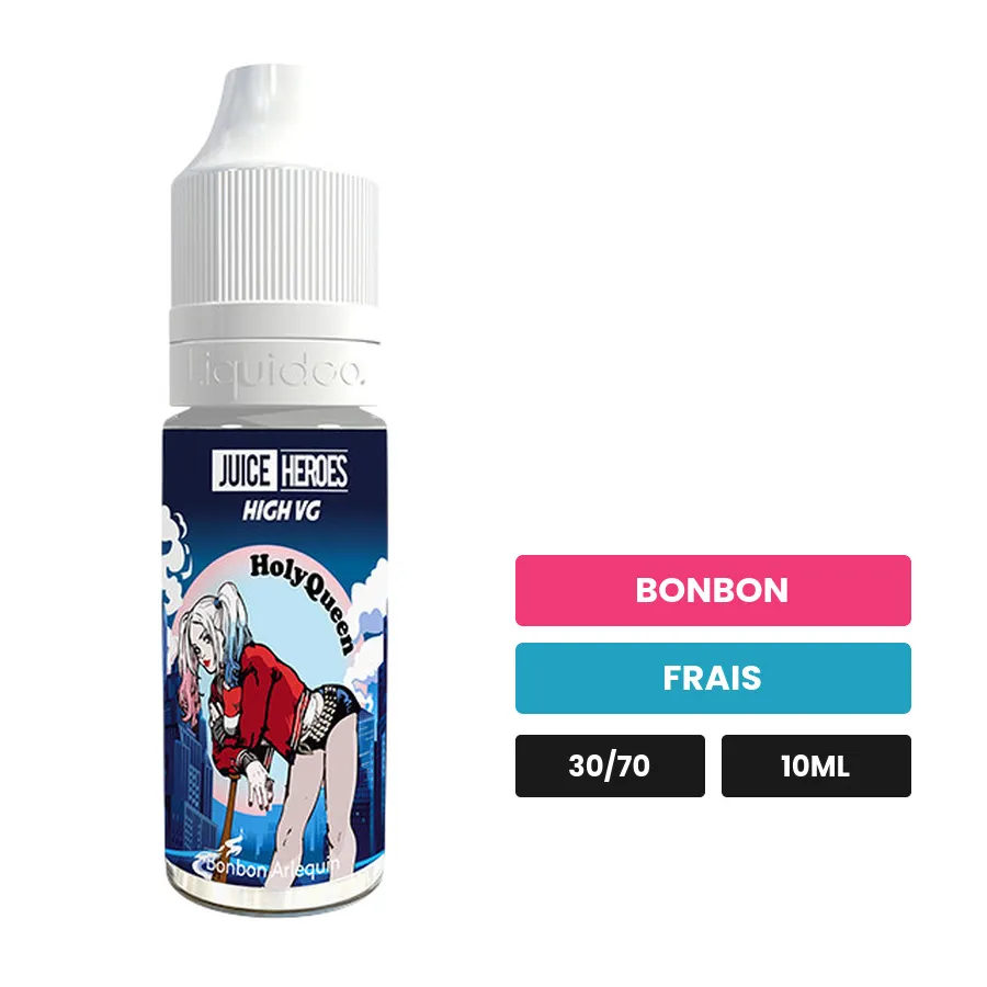 E-liquide Holyqueen de Liquideo, 10 ml, saveurs bonbon et frais.