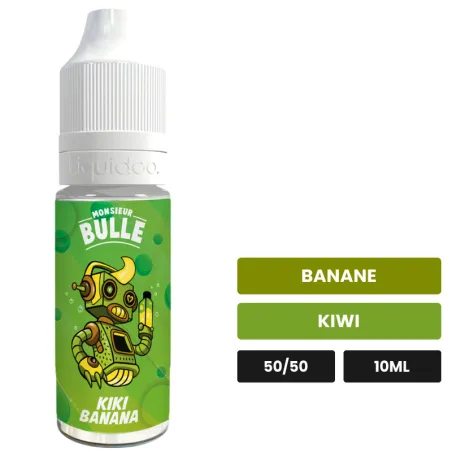 E-liquide Kiki Banana de Liquideo, 10 ml, saveurs banane et kiwi.