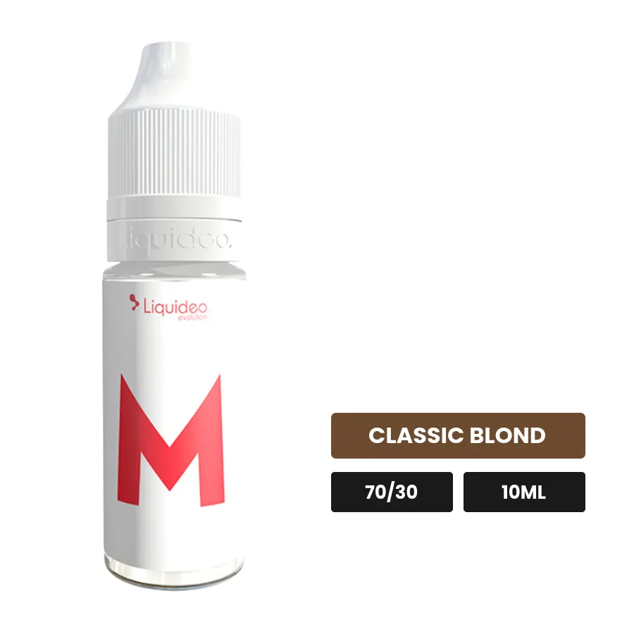 E-liquide Le M de Liquideo, 10 ml, saveur classic blond.
