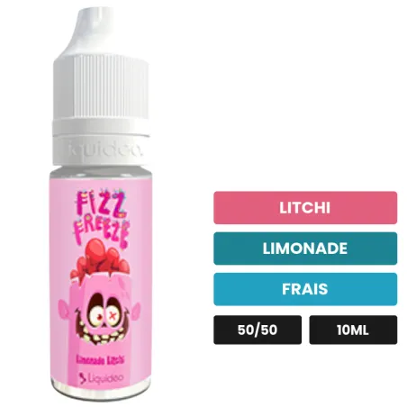 E-liquide Limonade Litchi de Liquideo, 10 ml, saveurs litchi, limonade et frais.