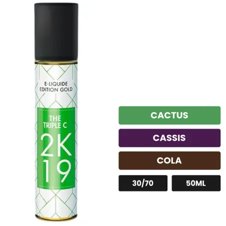 E-liquide Triple C 2k19 de Savourea, 50 ml, saveurs cactus, cassis et cola.