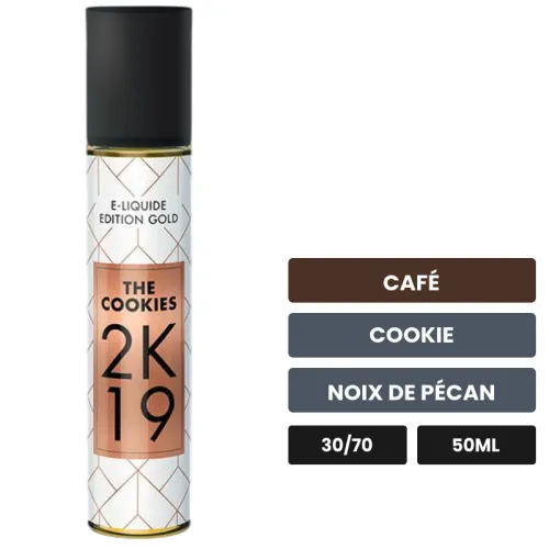 E-liquide The Cookies 2k19 de Savourea, 50 ml, saveurs café, cookie et noix de pécan.