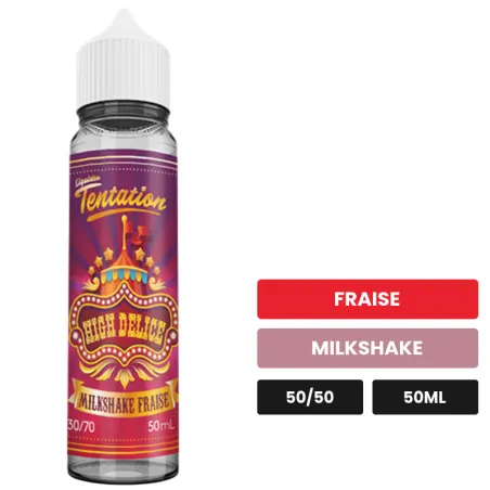 E-liquide Milkshake Fraise de Liquideo, 50 ml, saveurs fraise et milkshake.