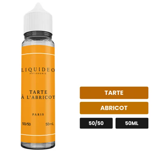E-liquide Tarte a L Abricot de Liquideo, 50 ml, saveurs tarte et abricot.