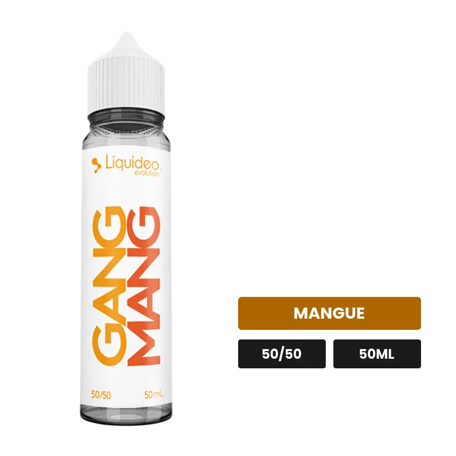 E-liquide Gang Mang de Liquideo, 50 ml, saveur mangue.