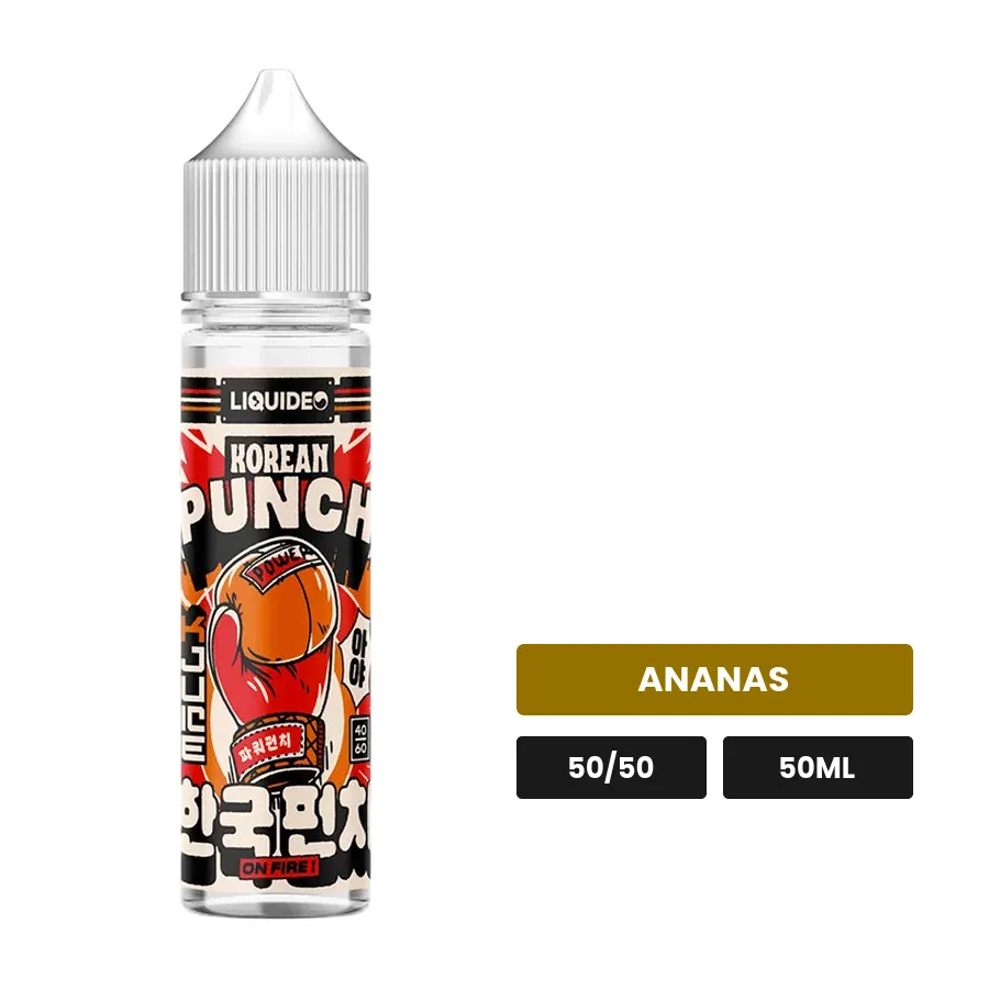 E-liquide Korean Punch de Liquideo, 50 ml, saveur ananas.