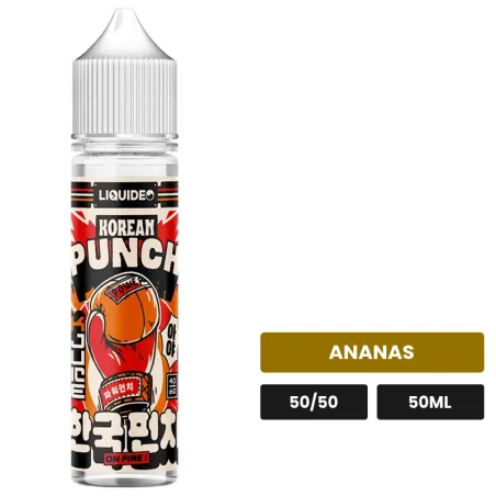 E-liquide Korean Punch de Liquideo, 50 ml, saveur ananas.