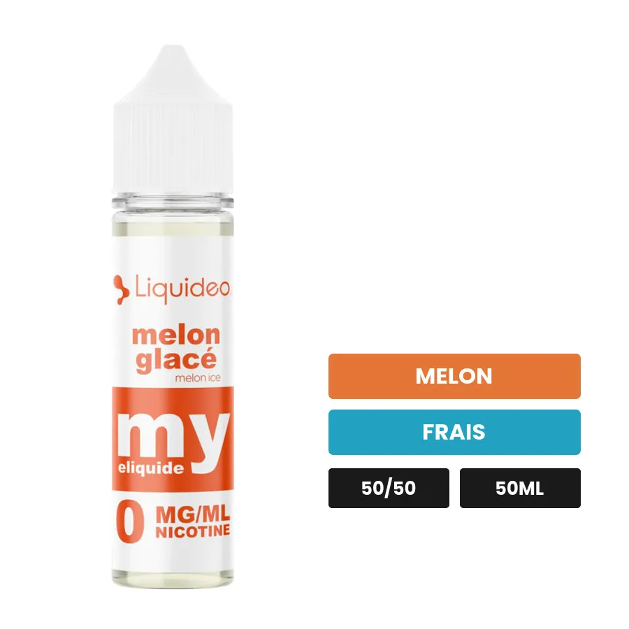 E-liquide Melon Glace My de Liquideo, 50 ml, saveurs melon et frais.