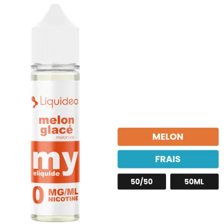 E-liquide Melon Glace My de Liquideo, 50 ml, saveurs melon et frais.
