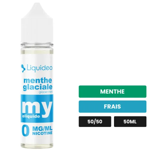 E-liquide Menthe Glaciale de Liquideo, 50 ml, saveurs menthe et frais.