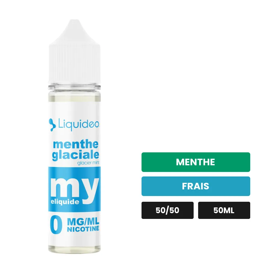 E-liquide Menthe Glaciale de Liquideo, 50 ml, saveurs menthe et frais.