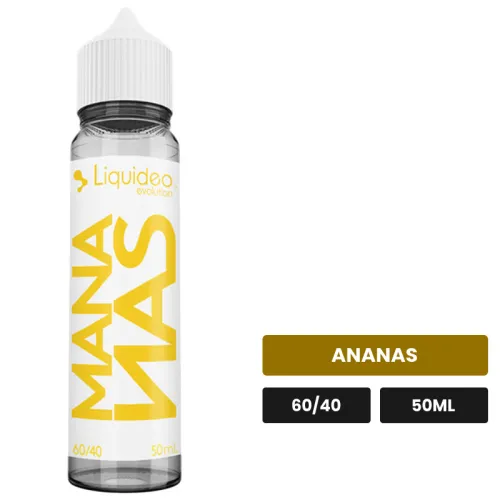 E-liquide Mananas de Liquideo, 50 ml, saveur ananas.