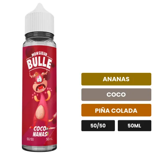 E-liquide Coco nanas de Liquideo, 50 ml, saveurs ananas, coco et piña colada.