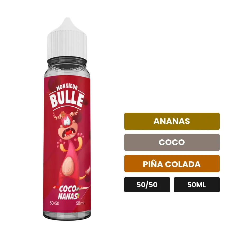 E-liquide Coco nanas de Liquideo, 50 ml, saveurs ananas, coco et piña colada.