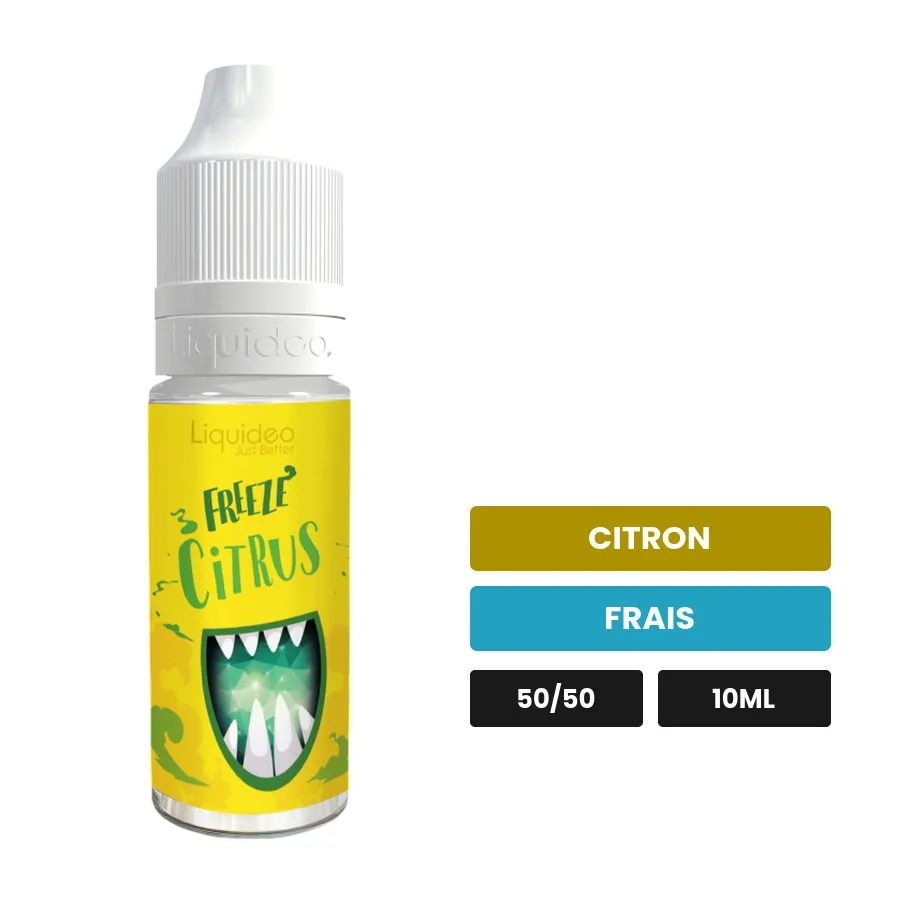E-liquide Citrus de Liquideo, 10 ml, saveurs citron et frais.