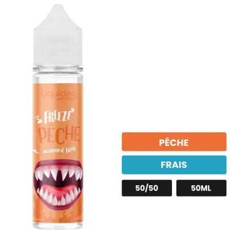 E-liquide Peche de Liquideo, 50 ml, saveurs pêche et frais.