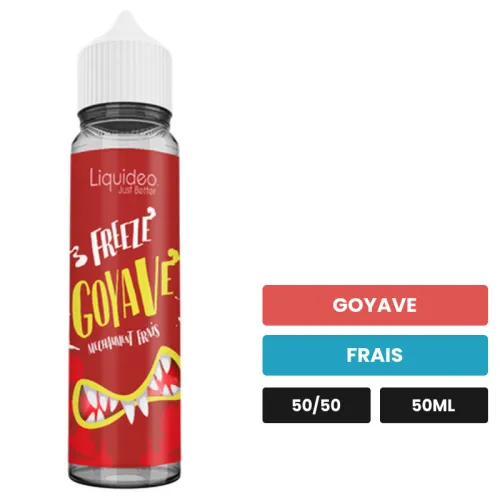 E-liquide Goyave de Liquideo, 50 ml, saveurs goyave et frais.