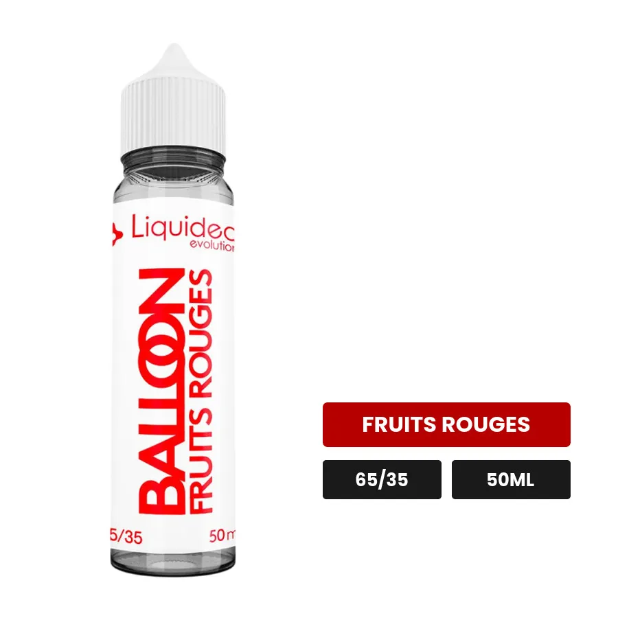 E-liquide Balloon de Liquideo, 50 ml, saveur fruits rouges.