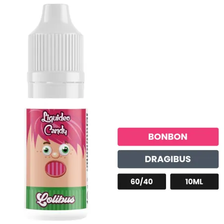 E-liquide Druginbus de Liquideo, 10 ml, saveurs bonbon et dragibus, 3 mg de nicotine.