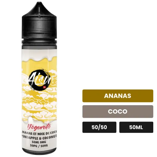 E-liquide Pineapple & Coconut d'Aisu, 50 ml, saveurs ananas et coco.
