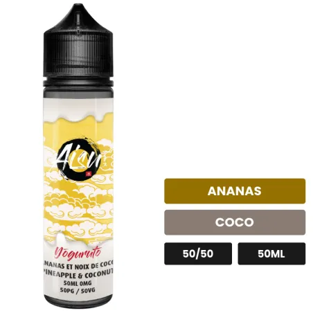 E-liquide Pineapple & Coconut d'Aisu, 50 ml, saveurs ananas et coco.