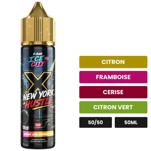 E-liquide Cherry Lime Raspberry de X-Bar, 50 ml, saveurs citron, framboise, cerise et 2 autres, sans nicotine — prêt à.