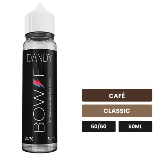 E-liquide Bowie de Liquideo, 50 ml, saveurs café et classic.