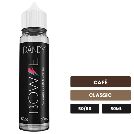 E-liquide Bowie de Liquideo, 50 ml, saveurs café et classic.